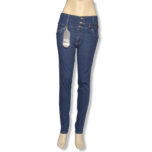 *NEW* Authentic Colombian High Rise  Push Up , Wash Dark Blue  Jeans Size 14 - Picture 2 of 15